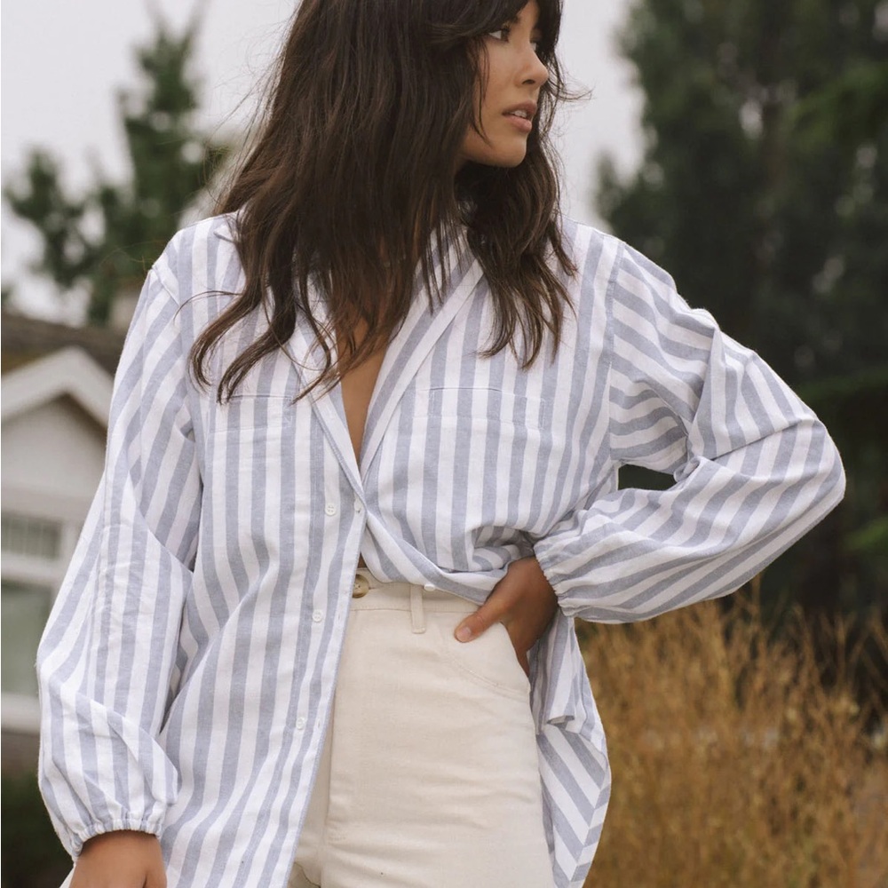 Harly Jae House Blouse in Marseille Stripe L/XL